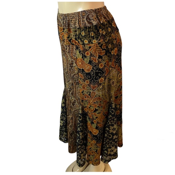 Y2K Flare Midi Skirt Patchwork Floral Paisley Multicolor Fairycore Size S/M - Picture 6 of 9